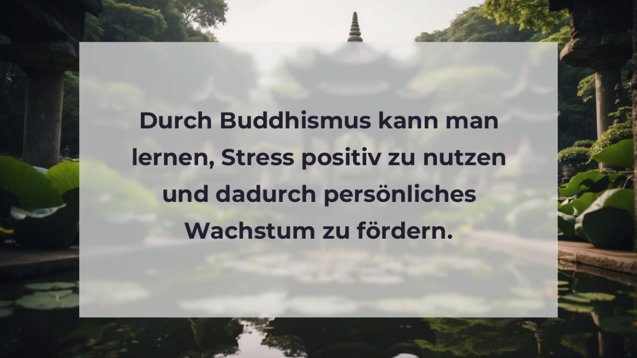 Durch Buddhismus kann man lernen, Stress positiv zu nutzen und dadurch persönliches Wachstum zu fördern.