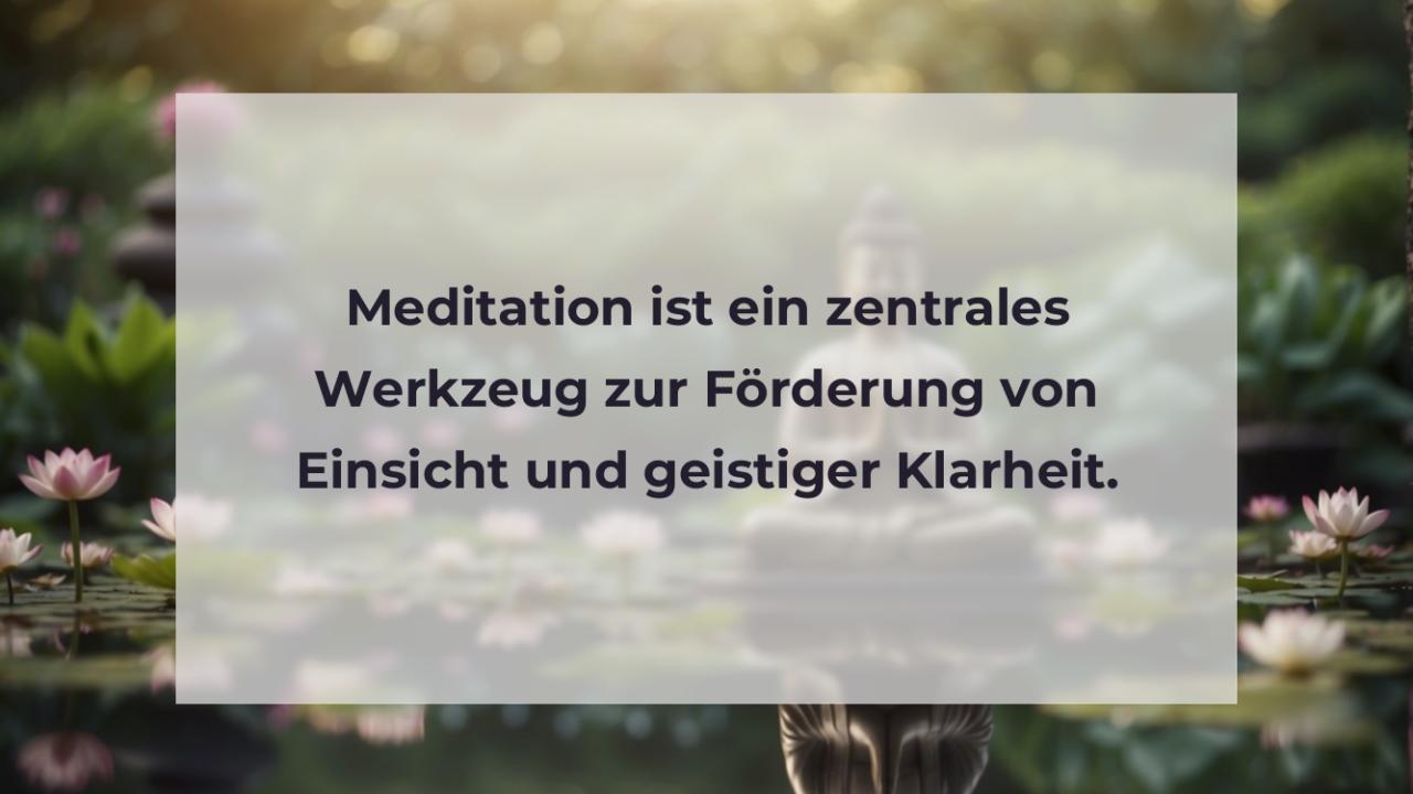 Meditation ist ein zentrales Werkzeug zur Förderung von Einsicht und geistiger Klarheit.